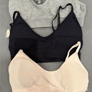 Capezio Bras set of 3 Black, Gray, and white